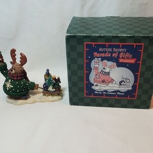 Marty "The Caboose" Moose Vtg 1998 Mother Brown's Parade of Gifts Figurine
